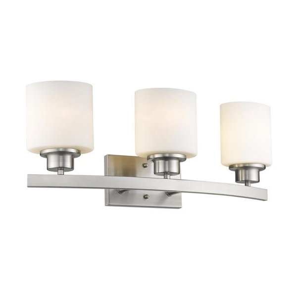 Chloe Lighting Chloe Lighting CH2R009BN23-BL3 Aaliyah Contemporary 3 Light Brushed Nickel Bath Vanity Light Opal White Glass - 23 in. CH2R009BN23-BL3